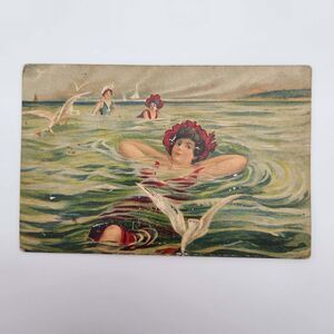 C.1909 Carrollton Ohio Spokane Washington Postcard Women Swimming Antique Epheme
